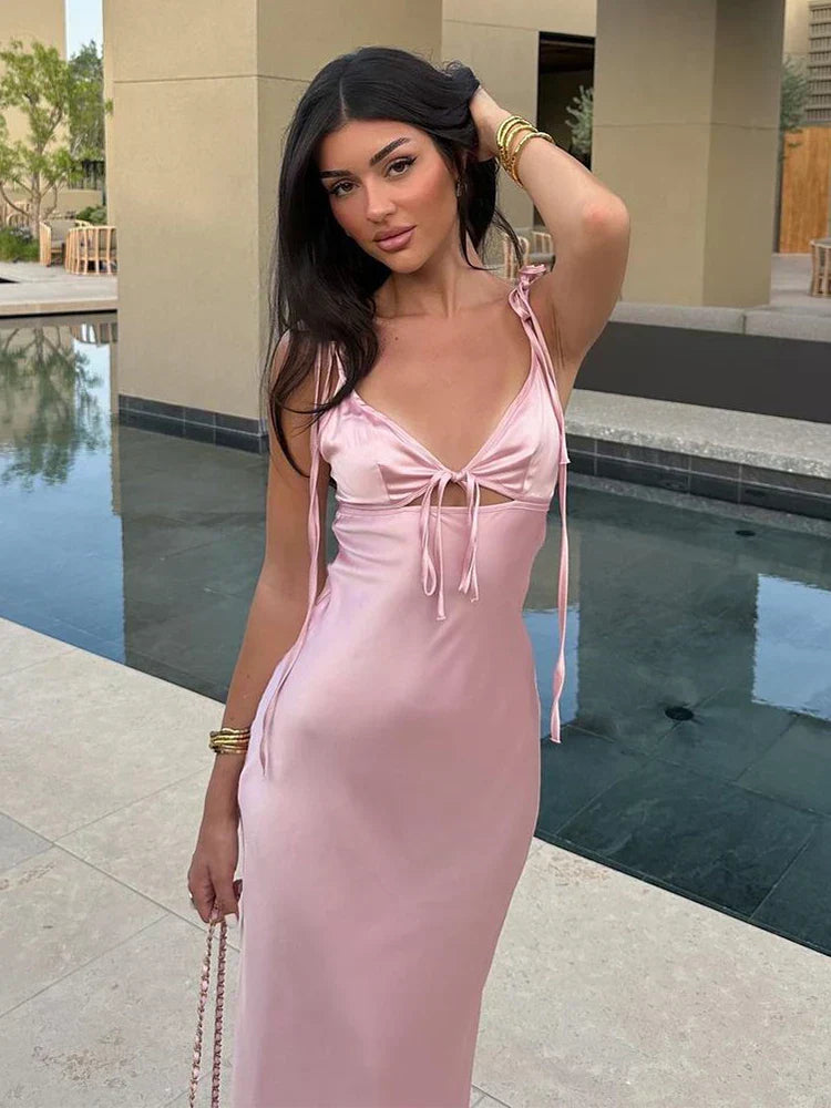 Clarisse Satin Midi Dress