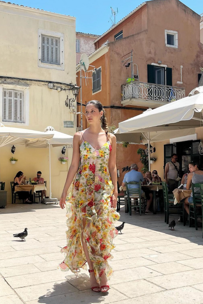 Esther Ruffle Maxi Dress